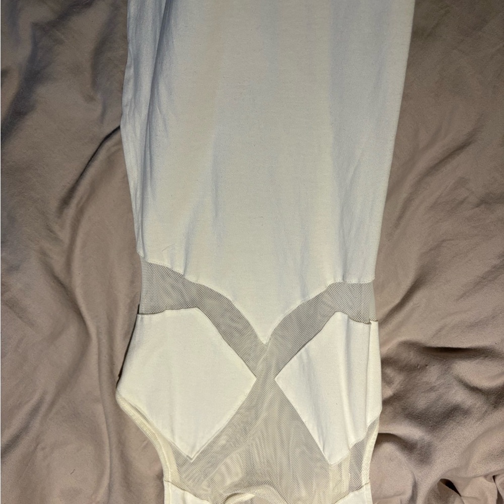White NastyGal Mesh-Inset Women's Bodysuit